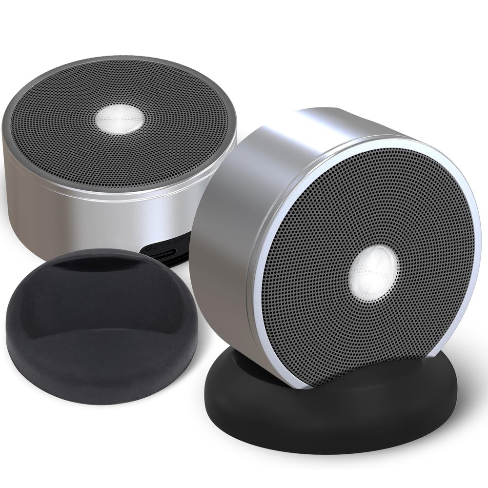 Dual Bluetooth Speakers - Built In Mic For Phone Calls - Multiple Pairing Bluetooth Speakers Set of 2 - Wireless Computer Speaker - TF SD Card Birthday Graduation Gift Idea For Boys Girls Silver