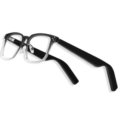 Diyeeni Bluetooth Glass, Audio Glasses for Men Women, Open Ear Music Glasses with Anti Blue Lens, Built in Speakers, IPX4 Waterproof (Black Frame)