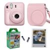 Fujifilm Instax Mini 12 Instant Camera + Pro Design Protective Case & Magnetic Lucite Frames, 20 Sheets (Blossom Pink) view 1