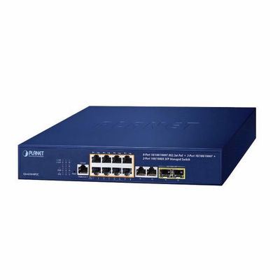 ACTi PPSW-0105 Planet GS-4210-8P2C 8-Port Gigabit 802.3at Managed PoE Switch (PoE Budget 120W); PD Alive Check; Scheduled Power; Recycling; PoE Schedule; PoE Usage Monitoring; PoE Extension