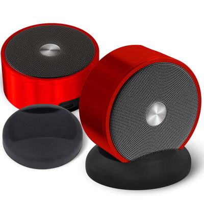 Bluetooth Speaker Pair - TF SD Card 3.5 mm Audio Cable - Dual Pairing Bluetooth Speakers - Bluetooth Multiple Wireless Speakers - Mothers Day Gift For Mothers - Bluetooth Speaker Multiple Pairing Red