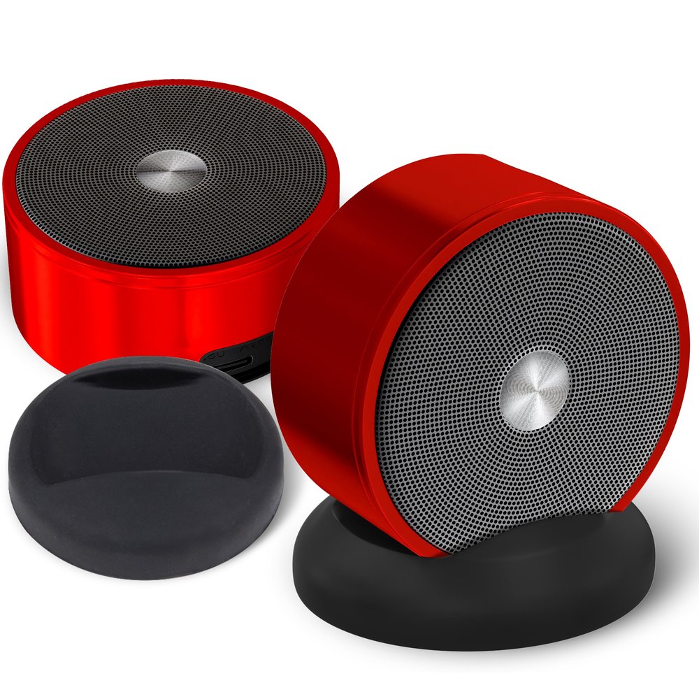 Bluetooth Speaker Pair - TF SD Card 3.5 mm Audio Cable - Dual Pairing Bluetooth Speakers - Bluetooth Multiple Wireless Speakers - Mothers Day Gift For Mothers - Bluetooth Speaker Multiple Pairing Red