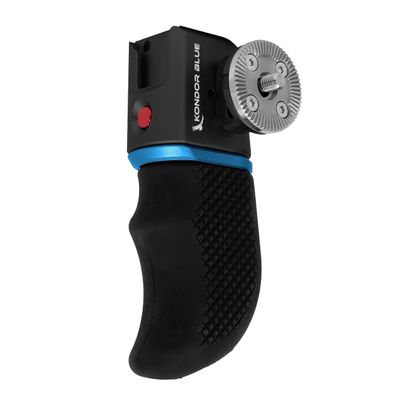 KONDOR BLUE | Trigger Wing Side Handle | Start/Stop Record Button, Arri Rosette Attachment, Cold Shoe, Multiple mounts, & Left/Right Compatible for Filmmaking Workflows | Raven Black