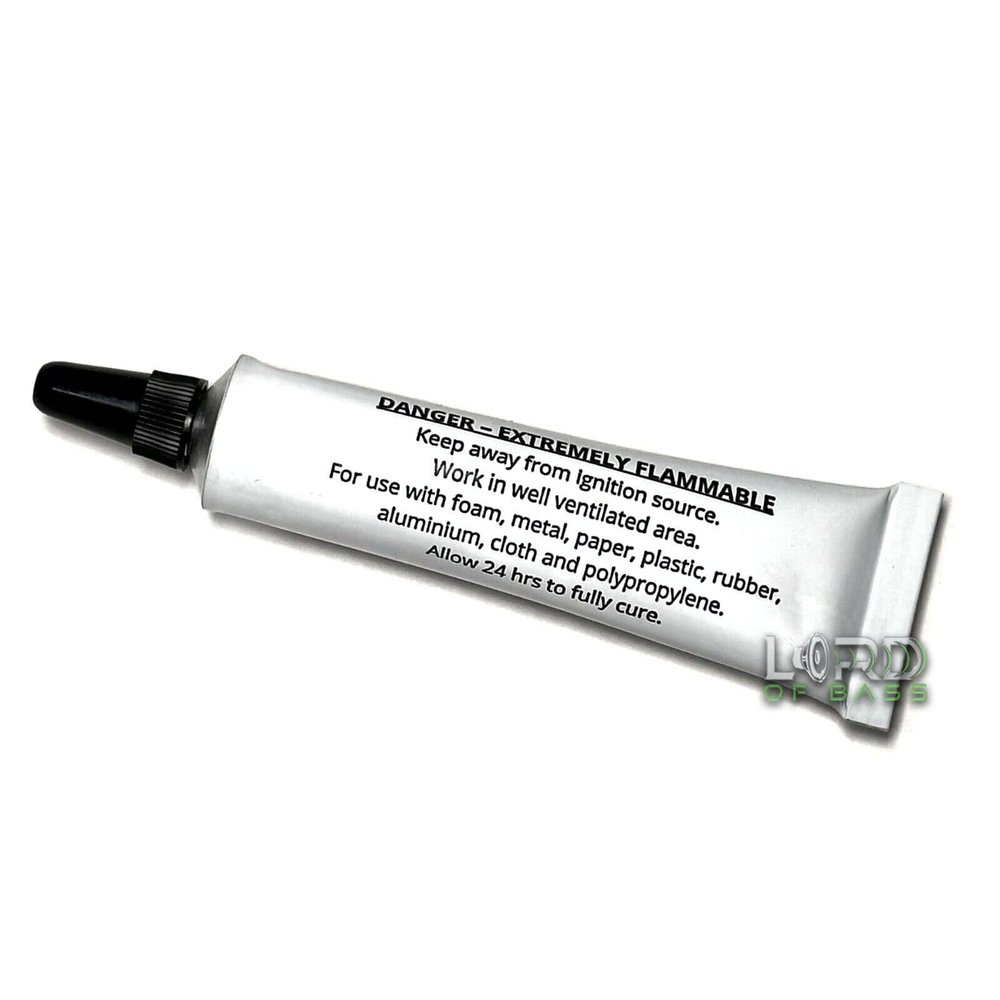 1oz Pro-Grade Clear Rubberized Speaker Repair Adhesive Glue Aluminum Tube