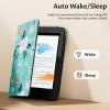 VORI Stand Case for 6" All-New Kindle 11th Generation 2024/2022 Release, Premium PU Leather Protective Sleeve Cover with Hand Strap, Auto Sleep/Wake and Back Cover Adsorption, Green Flower view 3