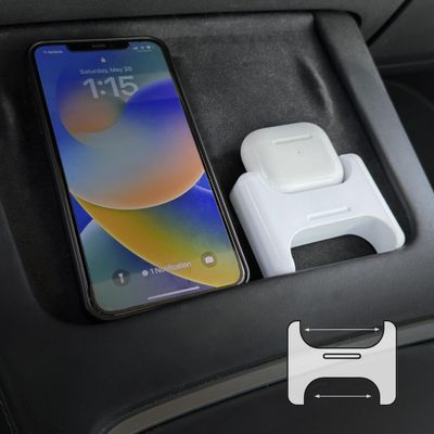 Tesla AirPods Wireless Charging Mount for Model 3/Y 2021-2026, White