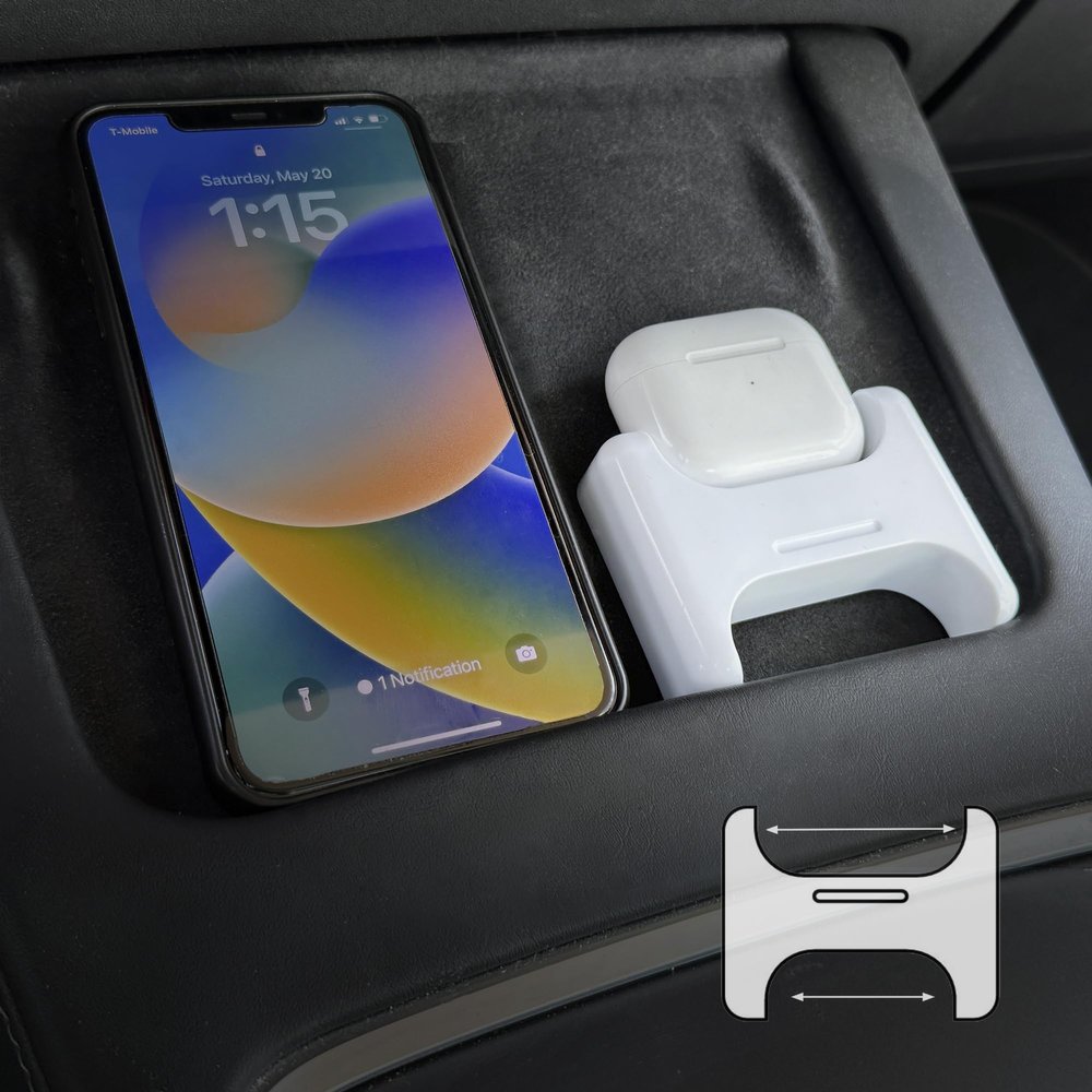 Tesla AirPods Wireless Charging Mount for Model 3/Y 2021-2026, White