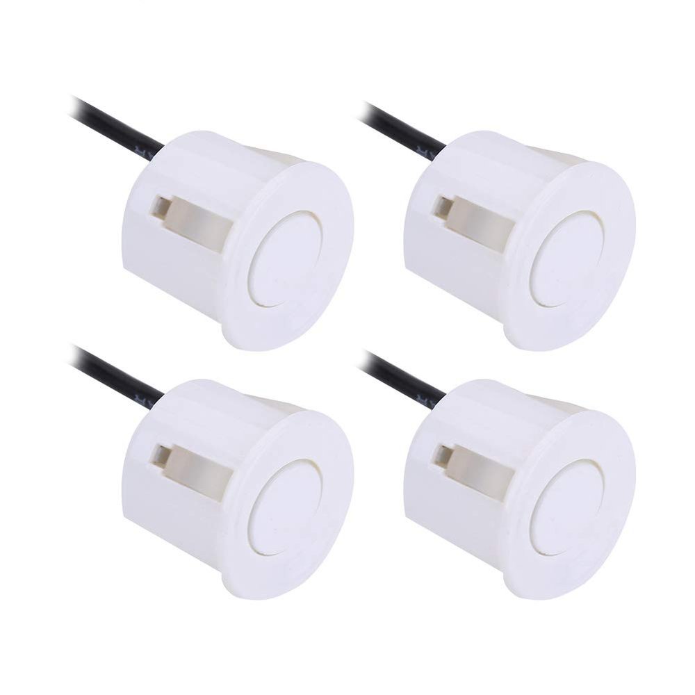 KIMISS 4Pcs Parking Sensor, Reversing Sensor Kit Reversing Aid Parking Parts Parking Assist Sensor Rear Reverse Backup Parking Bumper Park Assist Sensor (White)