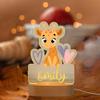 FIMIONAS Personalized Night Light for Kids Custom Name Animal Led Giraffe Baby Lamp for Nursery Decor Kid's Bedroom Birthday Christmas Gifts for Boys Girls(09 Cartoon Giraffe) view 2