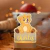 FIMIONAS Personalized Night Light for Kids Custom Name Animal Led Bear Baby Lamp for Nursery Decor Kid's Bedroom Birthday Christmas Gifts for Boys Girls(15 Cartoon Bear) view 2