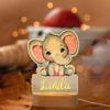 FIMIONAS Personalized Night Light for Kids Custom Name Animal Led Elephant Baby Lamp for Nursery Decor Kid's Bedroom Birthday Christmas Gifts for Boys Girls(02 Cartoon Elephant) view 2