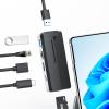 BYEASY Surface Pro 9 Docking Station, 6-in-2 USB-C Hub with 4K@60Hz HDMI, 100W PD Charging, 1000M Ethernet LAN, 2 USB 3.0 Ports, and TF Card Reader - Designed for Surface Pro 9 view 1