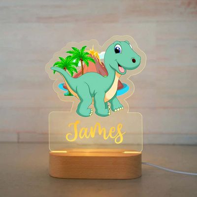 FIMIONAS Personalized Night Light for Kids Custom Name Animal Led Dinosaur Baby Lamp for Nursery Decor Kid's Bedroom Birthday Christmas Gifts for Boys Girls(13 Cartoon Dinosaur)