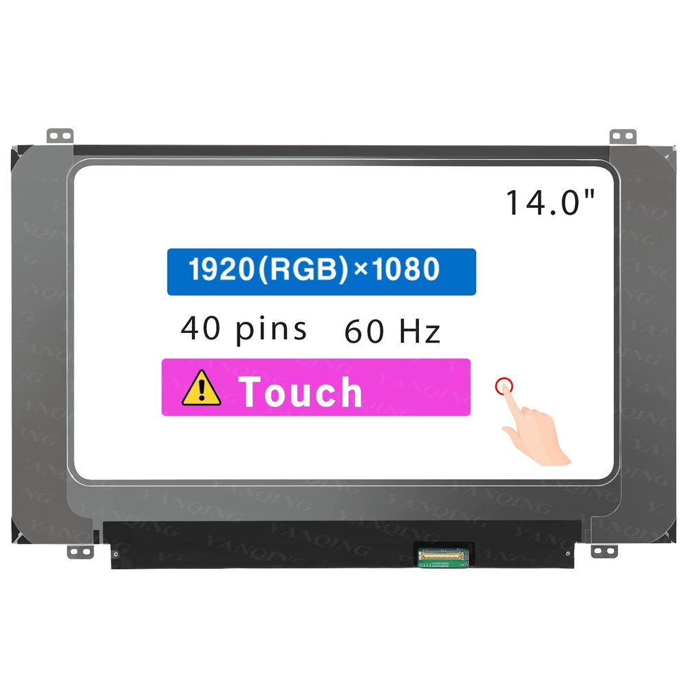 14.0" Screen Replacement for Lenovo Thinkpad L480 20LS Series LCD Display Panel 40 pins 60 Hz (FHD 1920 * 1080 Touch)