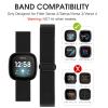TOYOUTHS 3 Packs Compatible with Fitbit Sense/Sense 2/Versa 3/Versa 4 Bands Women Men Elastic Adjustable Nylon Fabric Strap Scrunchies Solo Loop Stretchy Bracelet Wristband, Black+Grey Floral+Tie Dye view 2