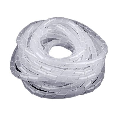 6-30mm Line Winding Pipe Protection Spiral Wrap Cable Wire Protector Cable Sleeve Cover Tube Plastic (Color : White, Size : 8MM_5METERS)