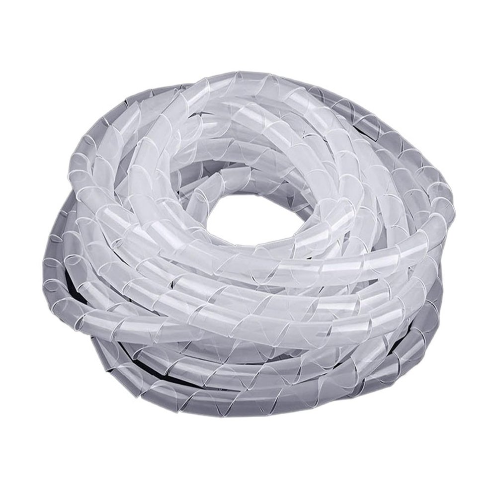 6-30mm Line Winding Pipe Protection Spiral Wrap Cable Wire Protector Cable Sleeve Cover Tube Plastic (Color : White, Size : 8MM_5METERS)
