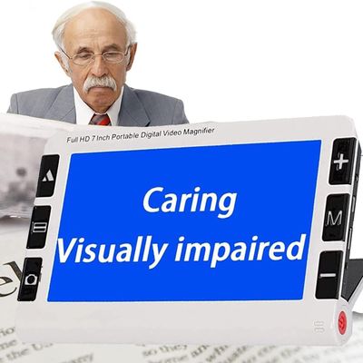7.0 Inch Portable Digital Magnifier, 5 Million Photos 4G Capacity Memory, 2X-32X Times Zoom 19 Color Modes, for Low Vision People Reading Writing Viewing Maps Books