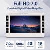 7.0 Inch Portable Digital Magnifier, 5 Million Photos 4G Capacity Memory, 2X-32X Times Zoom 19 Color Modes, for Low Vision People Reading Writing Viewing Maps Books view 3