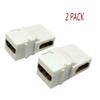 MTUERANC HDMI Keystone Jack, (2-Pack) Gold-Plated 90 Degree Angle HDMI Female to Female Insert Keystone Coupler Adapter for Panels Wall Plate Connectors -White view 2