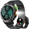 Military Smart Watch for Men (Call Receive/Dial) with LED Flashlight, 1.45" HD Rugged Outdoor Tactical Smartwatch, Fitness Tracker Sports Watch with Heart Rate Sleep Monitor for iPhone Android Phone view 1