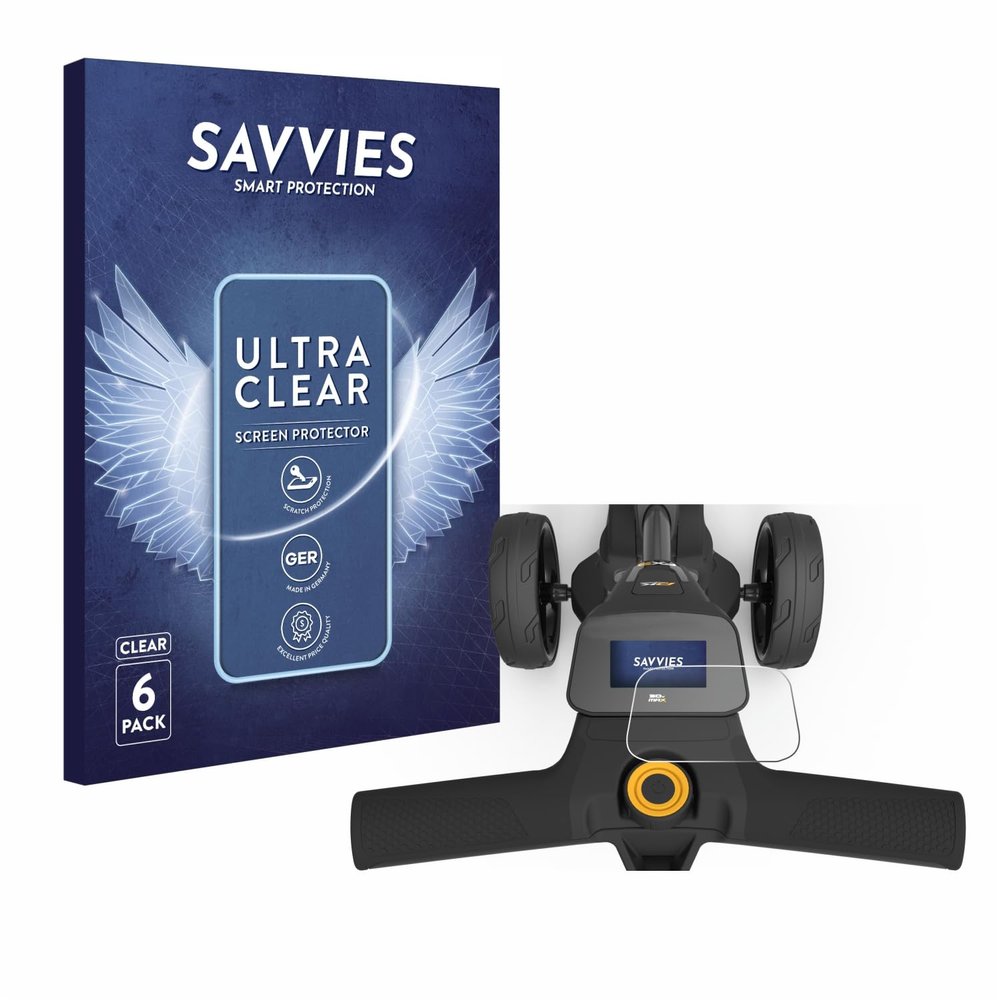 savvies Screen Protector compatible with PowaKaddy FX3 Protection Film Clear 6-Pack