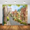BELECO 9x6ft Fabric German Bavaria Town Street Backdrop for Photography Historic Town of Rothenburg ob der Tauber Background Oktoberfest Bavarian Party Decorations Birthday Photoshoot Studio Props view 1
