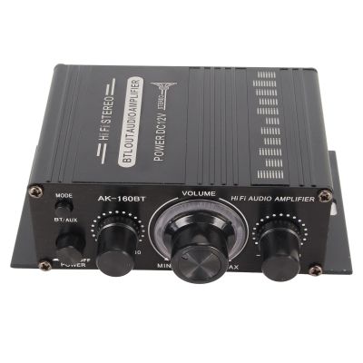 AK-160BT Bluetooth 5.0 Power Amplifier, 12V 2 Channel Stereo Digital Audio Amplifier, 20Hz to 20KHz Car Radio Power Amplifier for Car Home