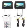 1 Pair Car Player Display, 7 in Control Adjustable Headrest LCD Video Monitor MP5 Display Black view 1