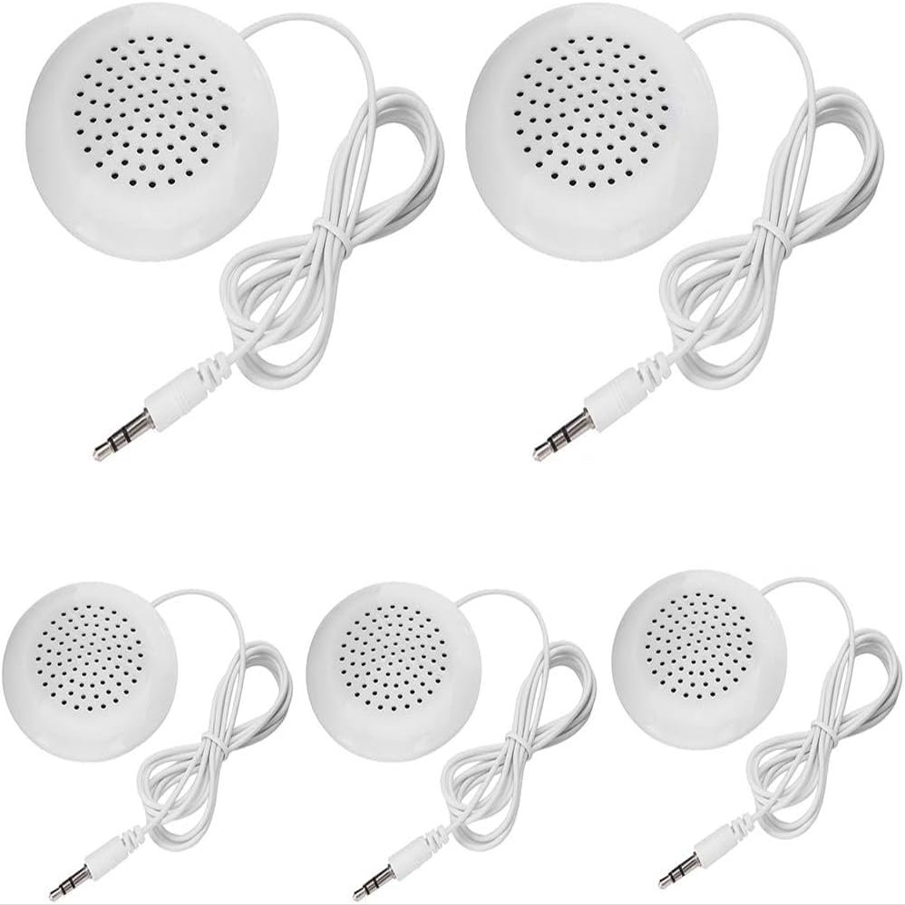 Haosie 5pcs Pillow Speaker, Under Pillow Speaker for Sleep, 3.5mm Mini Stereo for MP3 Phone Portable CD