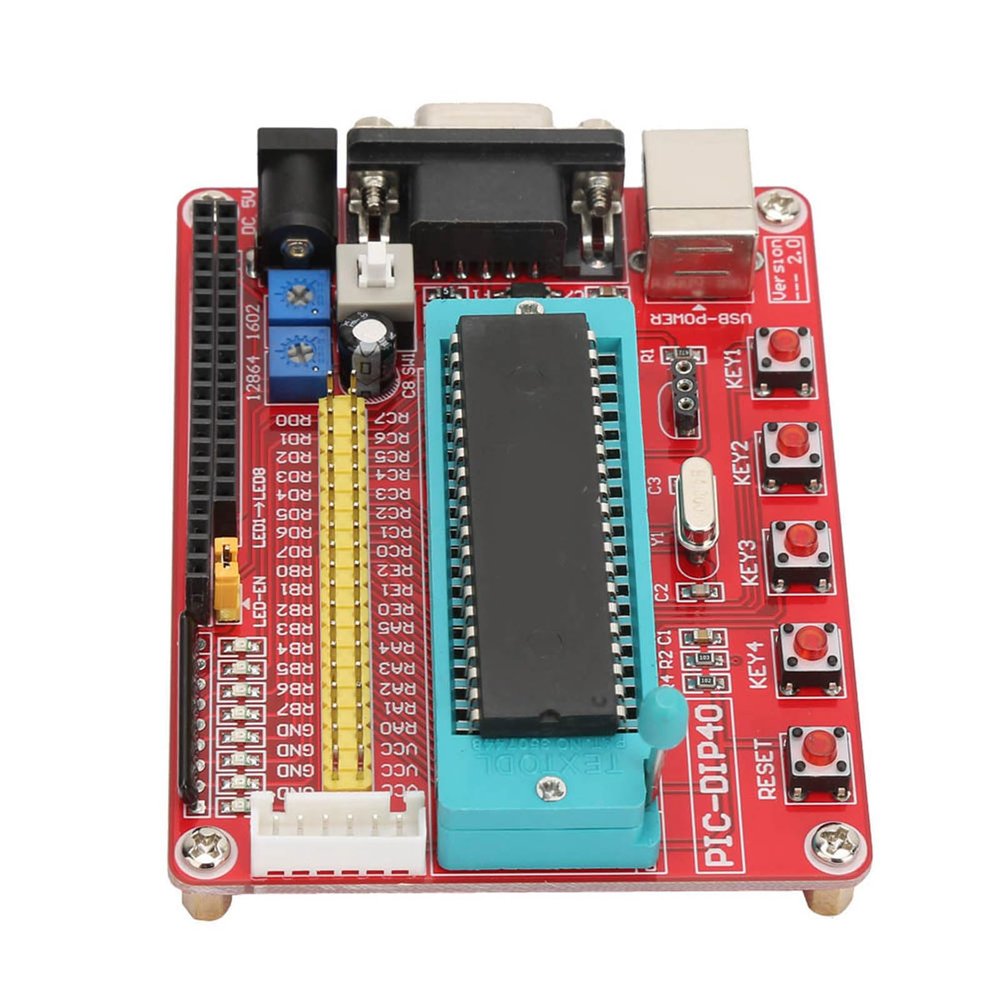 8051 Microcontroller Development Board with Pic16F877A and RS232 Interface for Learning