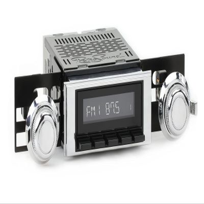 RetroSound RetroRadio AM FM Stereo 03-73 Black Compatible with 1969-79 Chevrolet Nova