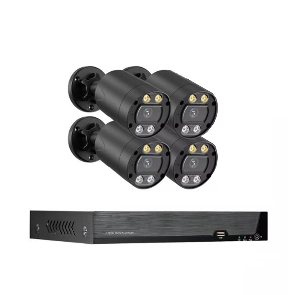 4K Poe Home Security Camera System with Audio, 8MP Cameras Kit with Color Night Vision, Remote Viewing, H.265+ HD POE Surveillance NVR Kit for Indoor and Outdoor (4CH)