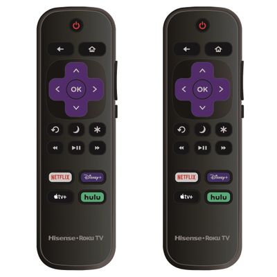 2 Pack - OEM Replacement Remote Control fit for All Hisense Roku TV Smart 4K Ultra HDTV Only Works with Hisense Roku TV, Not for Roku Stick and Roku Box (Netflix/Disney Plus/Apple TV+ / Hulu)