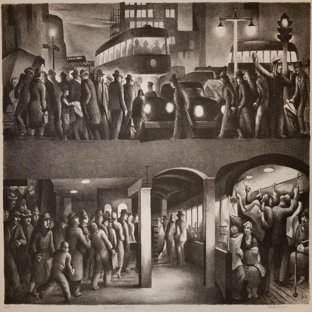 Benton Murdoch Spruance : The People Work, Evening : 1937 : Archival Art Print