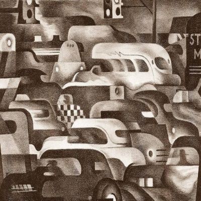 Benton Murdoch Spruance : Traffic Jam : Archival Quality Art Print