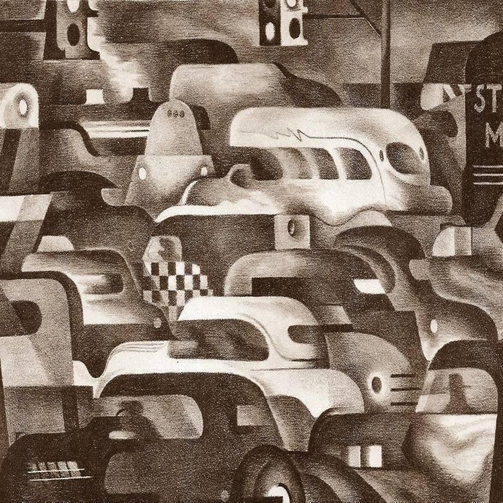 Benton Murdoch Spruance : Traffic Jam : Archival Quality Art Print