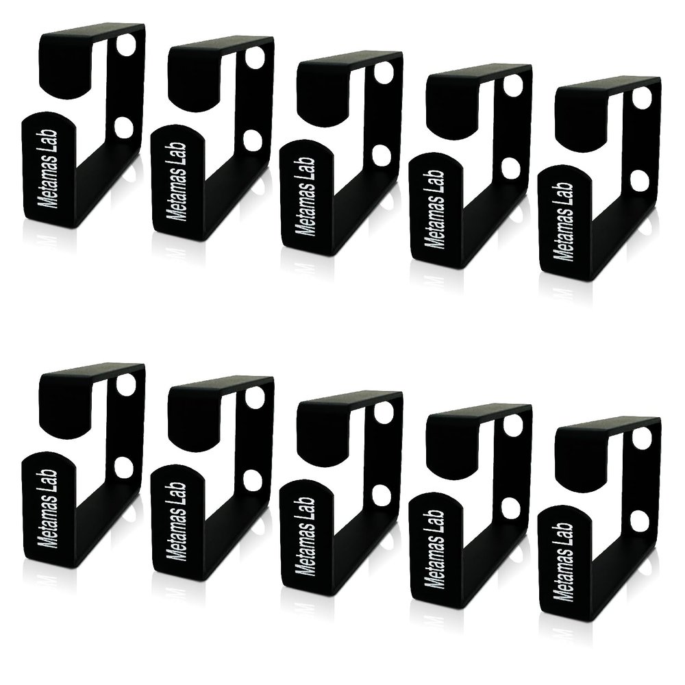 Metamas Lab - 10 Pack Metallic 1U D Ring Cable Manager Ring Network Rack Cable Management Ring Cable Management Hook for Network Patch Cables, Fiber Optic, Power Cords - Made in Taiwan