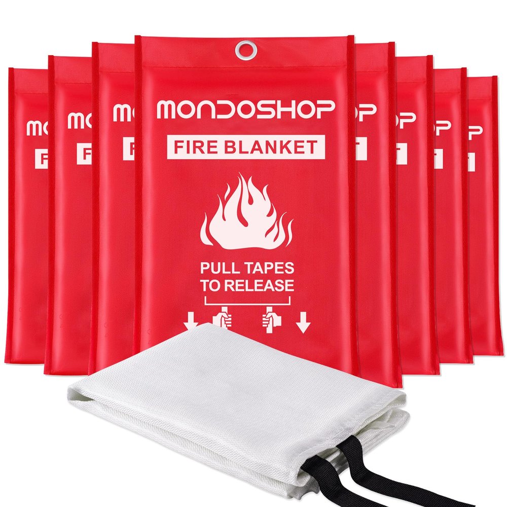 Emergency Fire Blanket for Home, Office, 40" x 40", 8 Pack