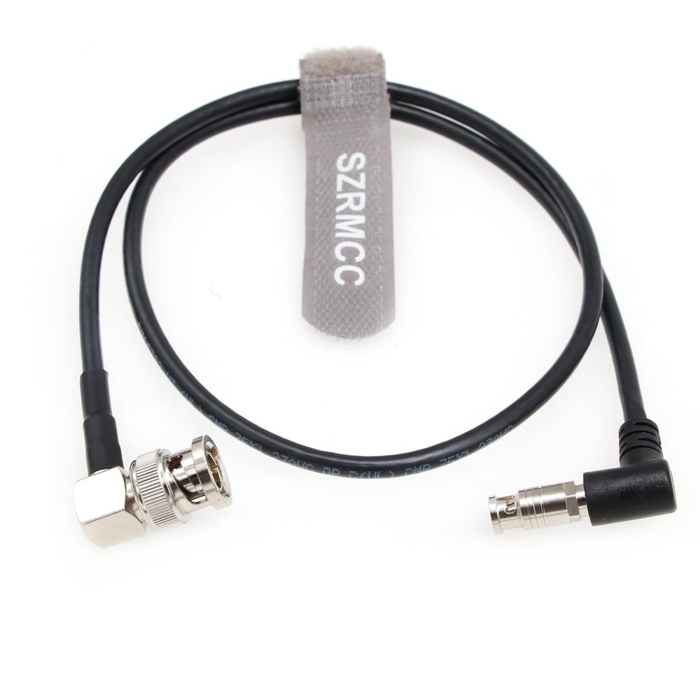 SZRMCC 12G SDI BNC Cable UHD 4K Micro BNC to Standard BNC Male Right Angle 75 Ohm High Density Video Coaxial Cable for Blackmagic Video Assist 5" Monitor (45cm)
