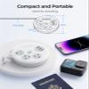 ORICO Travel Power Strip with USB Ports, 4 ft Flat Extension Cord 3 Outlets 3 USB Ports, Portable Flat Plug Power Strip Outlet Extender for Travel, Cruise Approved - White view 4
