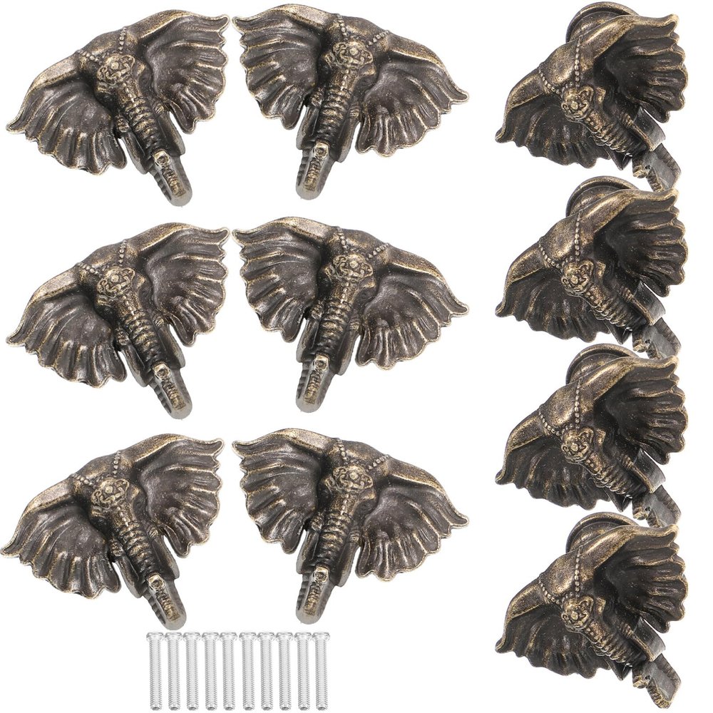 EXCEART 10sets Creative Animal Cabinet Pulls of Zinc Alloy Knobs Ergonomic Design Door Handles for Cabinets and Wardrobes Antique Finish Easy Installation