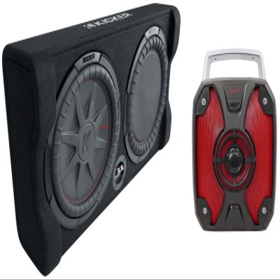 KICKER 48TRTP122 TRTP 12" 1000w Down Firing Subwoofer+Sub Enclosure Box Bundle with Rockville ROCKBOX (2 Items)