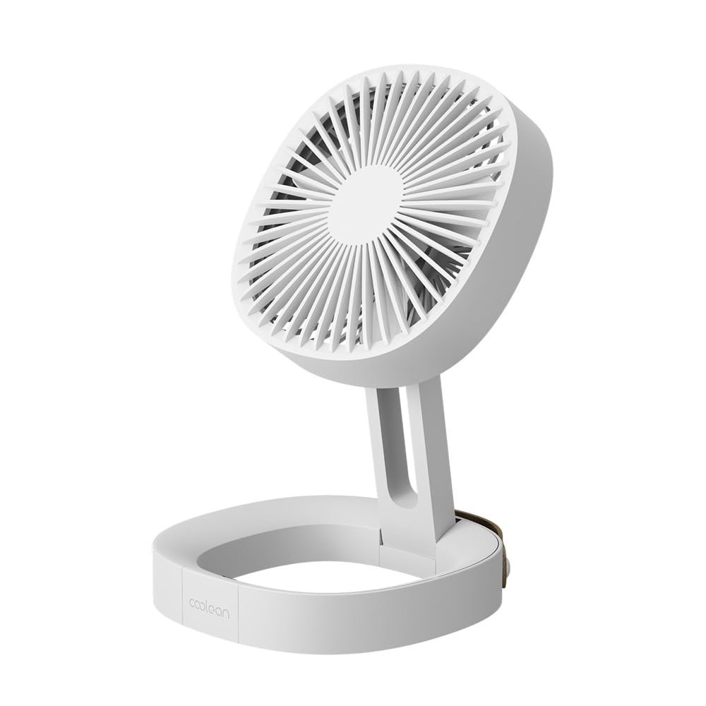 [COOLEAN] COOLEAN Cordless Mini Folding Desk Fan CL-007, Portable Handheld Fan, Wireless and Silent Fan, USB Charge