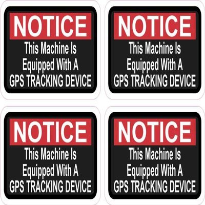 StickerTalk Machine Equipped with GPS Tracking Vinyl Stickers, 4 Stickers, 2.5 inches by 1.5 inches Each