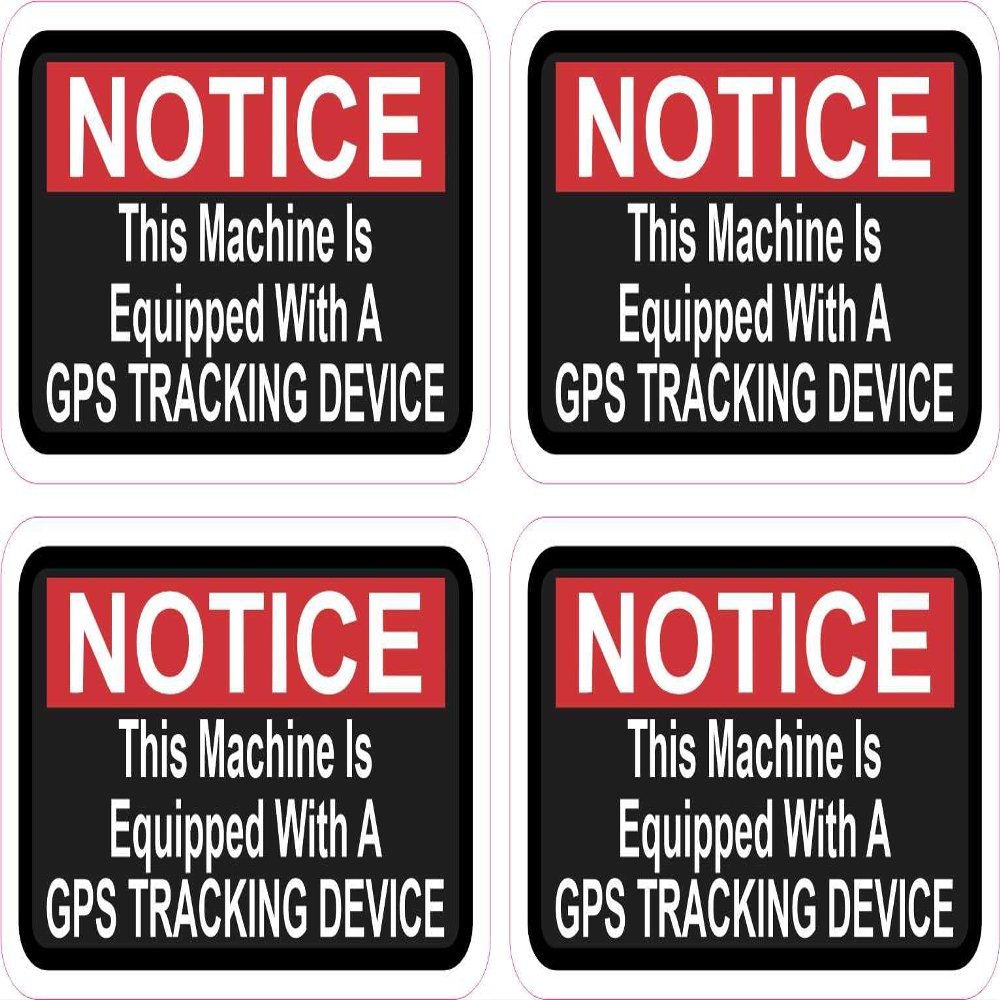StickerTalk Machine Equipped with GPS Tracking Vinyl Stickers, 4 Stickers, 2.5 inches by 1.5 inches Each
