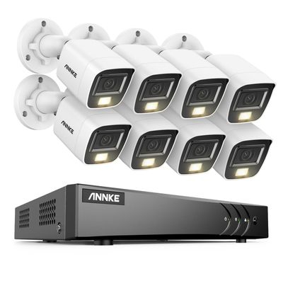 ANNKE DVR Security Camera System, 3K Lite 8 Channel Security Video Recorder with 8Pcs 3K Built-in Mic Dual Light Cameras, AI Human/Vehicle Detection for Home Business Surveillance (HDD Not Included)
