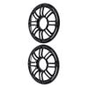 Riloer 1 Pair Chrome Motorcycle 6" Speaker Grill Accent Trim Cover, Motorcycle Audio Fairings 3D Rear Speaker Grill Cover, 1998-2013 Compatible with Harley Touring Electra Glide, Black view 1