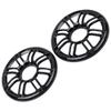 Riloer 1 Pair Chrome Motorcycle 6" Speaker Grill Accent Trim Cover, Motorcycle Audio Fairings 3D Rear Speaker Grill Cover, 1998-2013 Compatible with Harley Touring Electra Glide, Black view 2