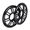 Riloer 1 Pair Chrome Motorcycle 6" Speaker Grill Accent Trim Cover, Motorcycle Audio Fairings 3D Rear Speaker Grill Cover, 1998-2013 Compatible with Harley Touring Electra Glide, Black view 3